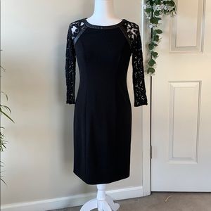 A little lace & leather black dress